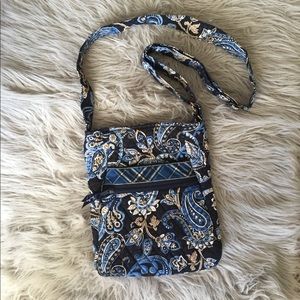 Vera bradley blue paisley crossbody bag